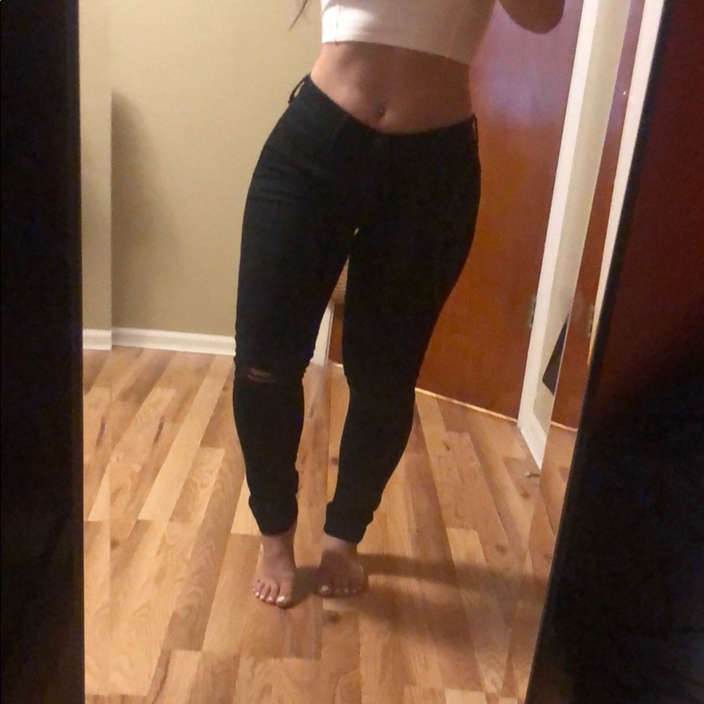 A&F Harper Super Skinny Black Jeans